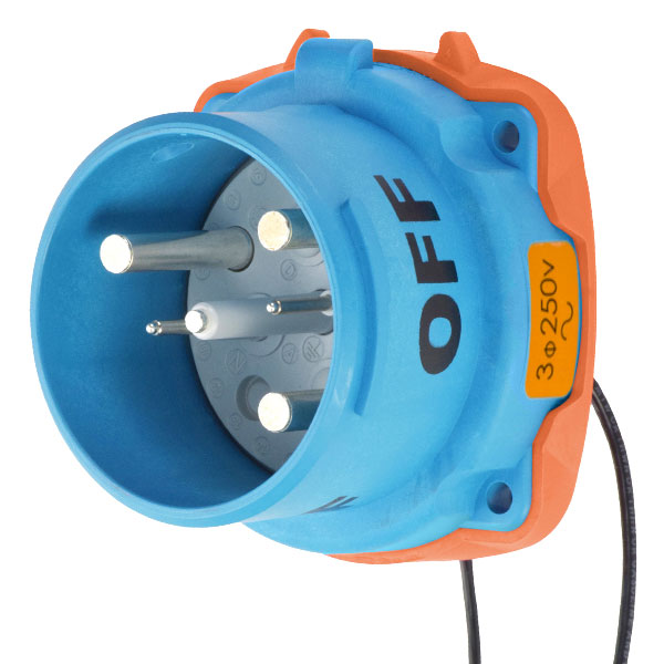 33-68173-C-K07-972 - DS100C INLET POLY BLUE SIZE 4 TYPE 3R 3P+G 100A 250 VAC 60 Hz +2 AUX